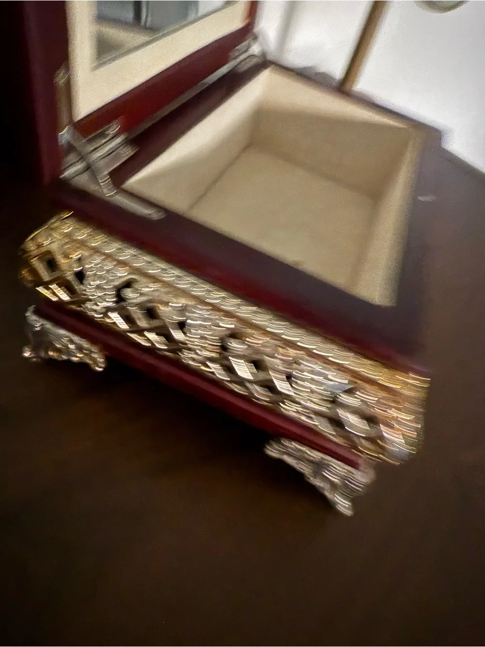 Ornate Gold and Mahogany Decorative Jewelry Box - Home Accents
